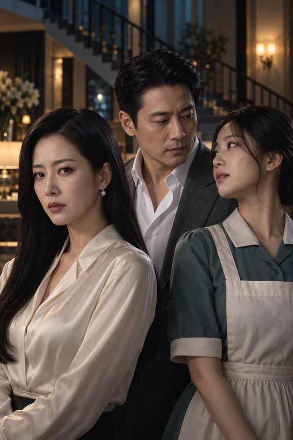Three adult characters caught in a complicated relationship.